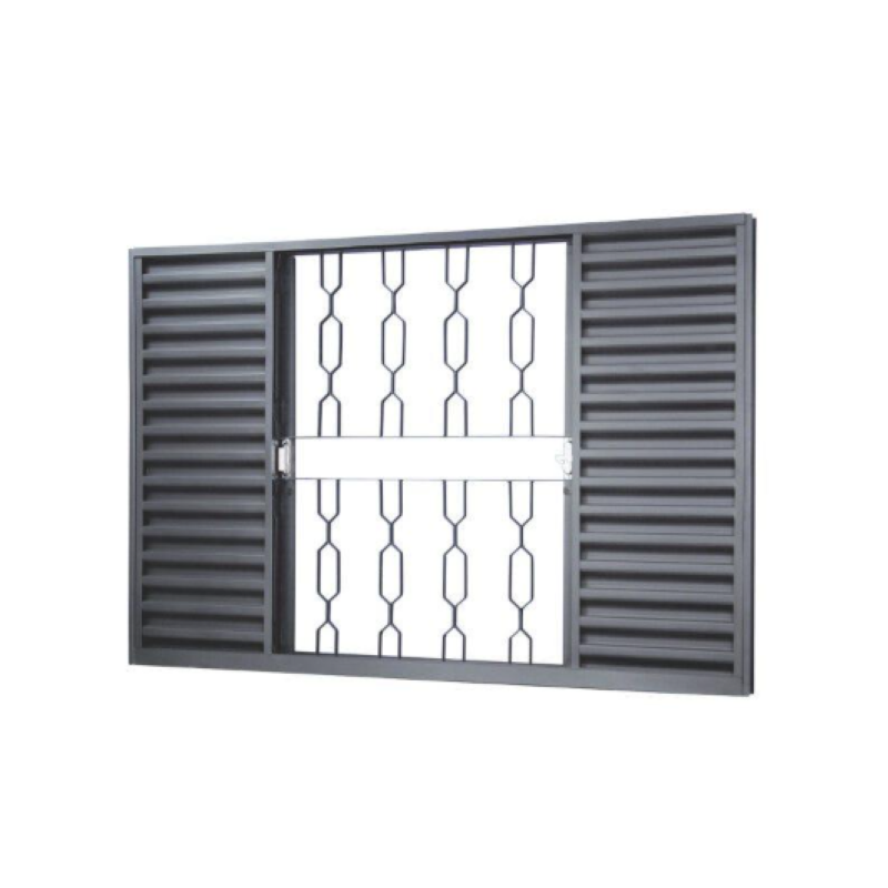 Janela Globo Veneziana Ligth com Grade Elo 150x100cm Aço Nobre