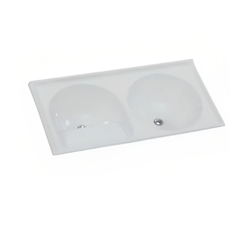 Tanque Duplo Fibra 1,00x0,50cm Branco Versatil
