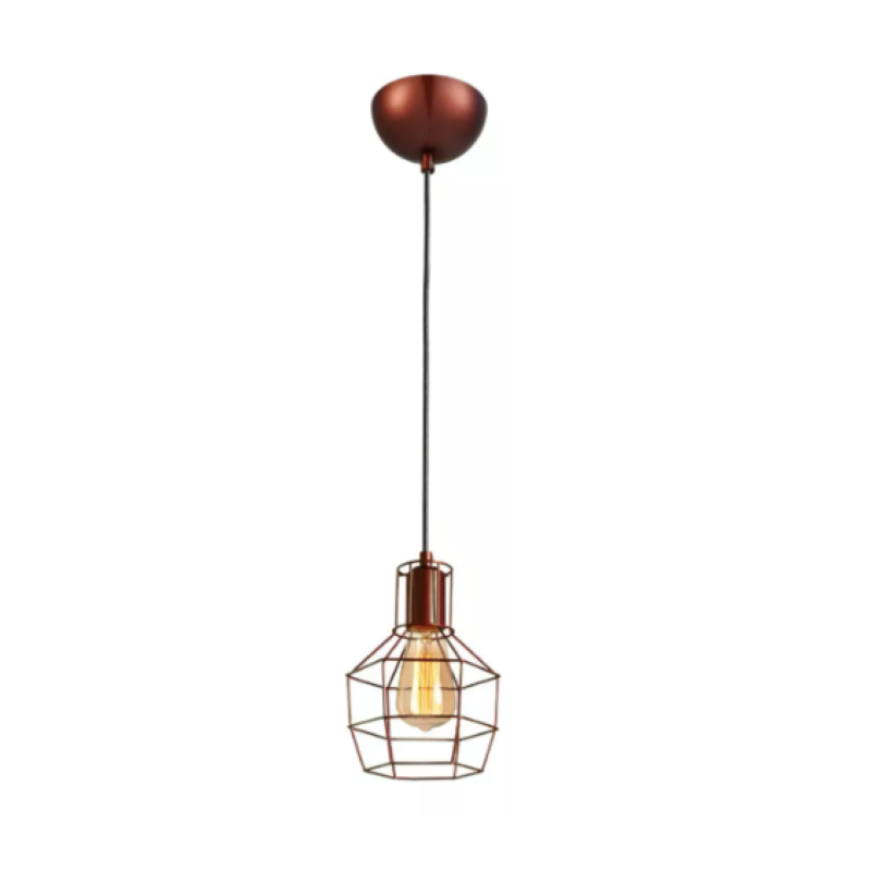 Lustre Pendente Avant Adhara Aço 1xE27 Cobre Fosco Marrom Avant