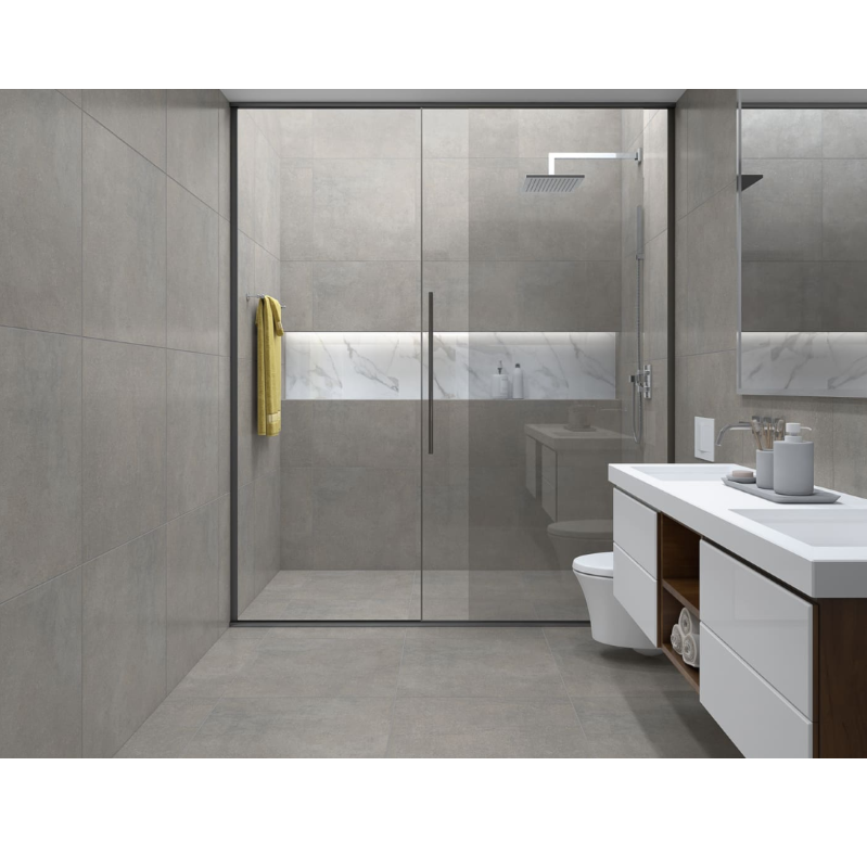 Piso Retificado Acetinado 60x60cm House Color Cinza Formigres