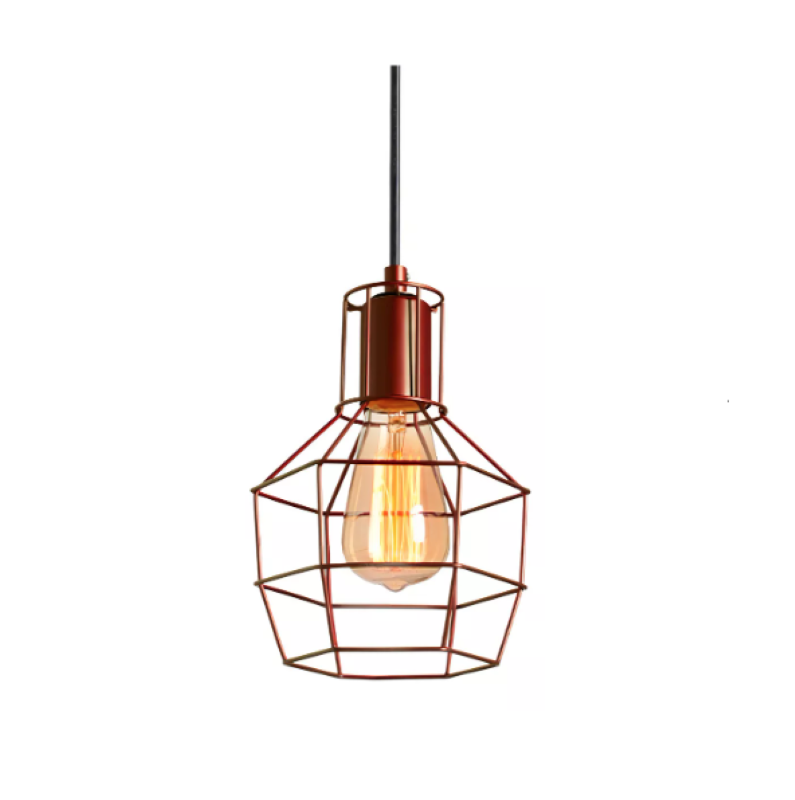 Lustre Pendente Avant Adhara Aço 1xE27 Cobre Fosco Marrom Avant